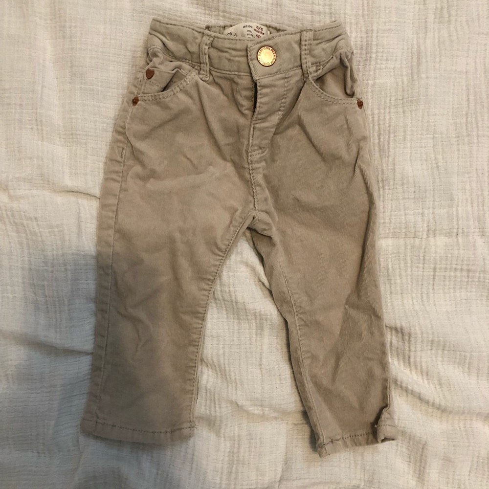 Zara Baby Girl Grey Corduroy Jeans 3/6 months